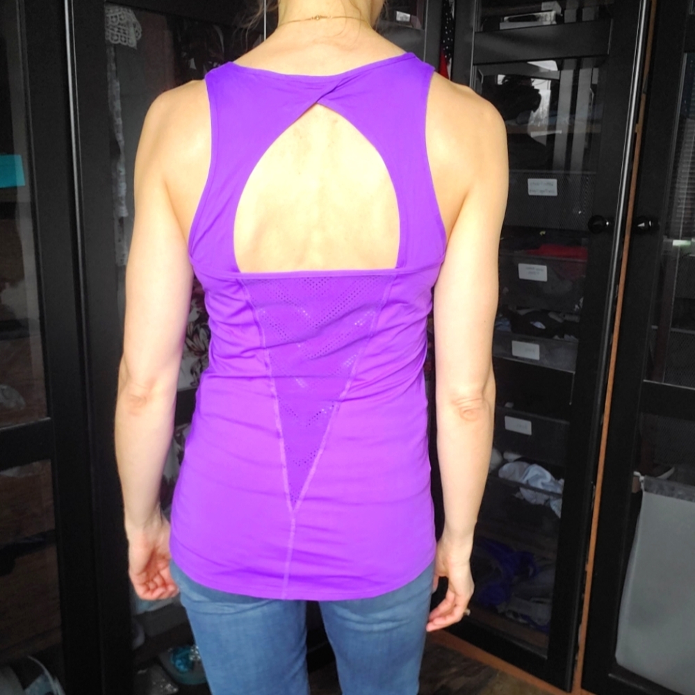Under Armour fuscia tank with open back